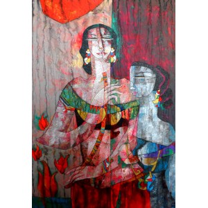 A. S. Rind, Untitled, 24 x 36 Inch, Acrylic on Canvas, Figurative, Painting- AC-ASR-005