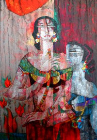 A. S. Rind, Untitled, 24 x 36 Inch, Acrylic on Canvas, Figurative, Painting- AC-ASR-005