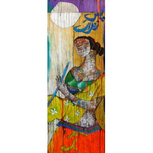 A. S. Rind, Untitled, 18 x 48 Inch, Acrylic on Canvas, Figurative Painting, AC-ASR-009