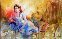 Abbas Kamangar, 14 x 21 Inch, Water Color on Paper, Figurative Painting, AC-AK-001