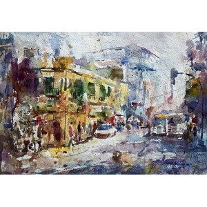 Abbas Kamangar, 14 x 21 Inch, Watercolor on Paper, Cityscape Painting, AC-AK-008
