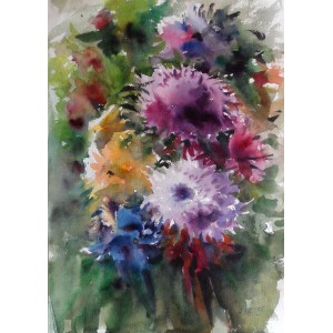 Abdul Hayee, 11 x 15 inch, Watercolor on Papers,  Floral Painting, AC-AHY-001