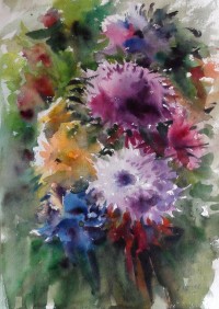 Abdul Hayee, 11 x 15 inch, Watercolor on Papers,  Floral Painting, AC-AHY-001
