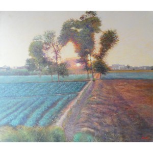 Abdullah Tahir, 36 x 42 inch, Oil on Canvas, Landscape Painting, AC-AT-004