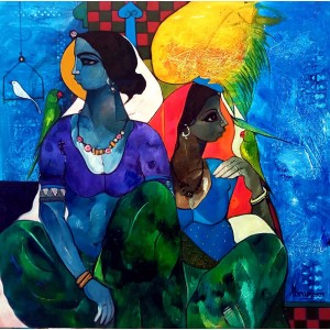 Abrar Ahmed, 36 x 36 Inch, Oil on Canvas, Figurative Painting, AC-AA-584
