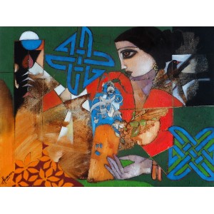 Abrar Ahmed ,18 x 24 Inch, Oil on Canvas, Figurative Painting, AC-AA-017-EXB-003