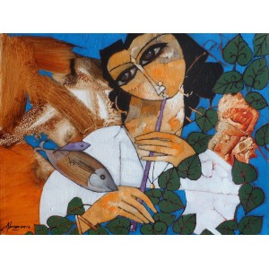 Abrar Ahmed ,18 x 24 Inch, Oil on Canvas, Figurative Painting, AC-AA-020-EXB-006