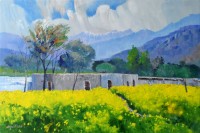 Amjad Hussain, 24 x 36 inch, Oil on Canvas, Landscape Painting, AC-AH-002