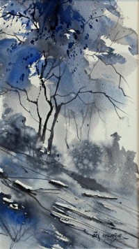 Arif Ansari, 07 x 12 inch, Water Color on Paper, Landscape Painting, AC-AA-031