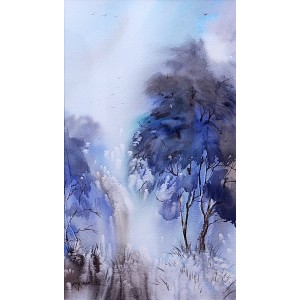 Arif Ansari, 10.5 x 19 inch, Water Color on Paper, Landscape Painting, AC-AAR-003