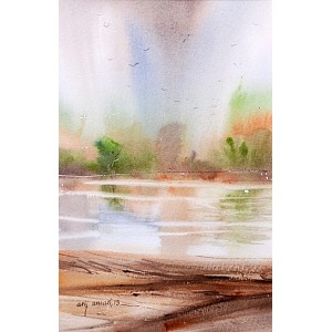 Arif Ansari, 7.5 x 11 inch, Water Color on Paper, Landscape Painting, AC-AAR011