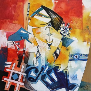 Ashkal, Acrylic on Canvas, 24" x 24", AC-ASH-040
