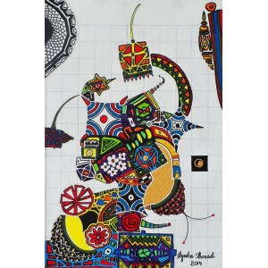 Ayesha Ahmed, 12 x 18 Inch, Acrylics on Canvas, Abstract Painting, AC-AYA-001