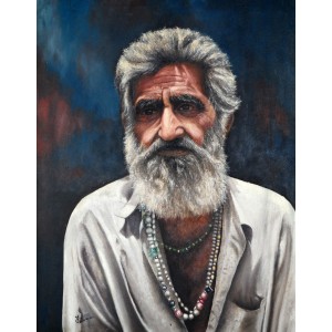 Azam Ali, 23 x 29 inch, Oil on Canvas,  Figurative Painting, AC-AZA-002