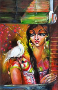 Azra Wahab, 20 x 30 Inch, Acrylic on Canvas, Figurative Painting, AC-AZW-001