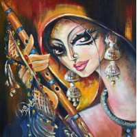 Azra Wahab, 12 x 12 Inch, Oil on Canvas, Figurative Painting,AC-AZW-004