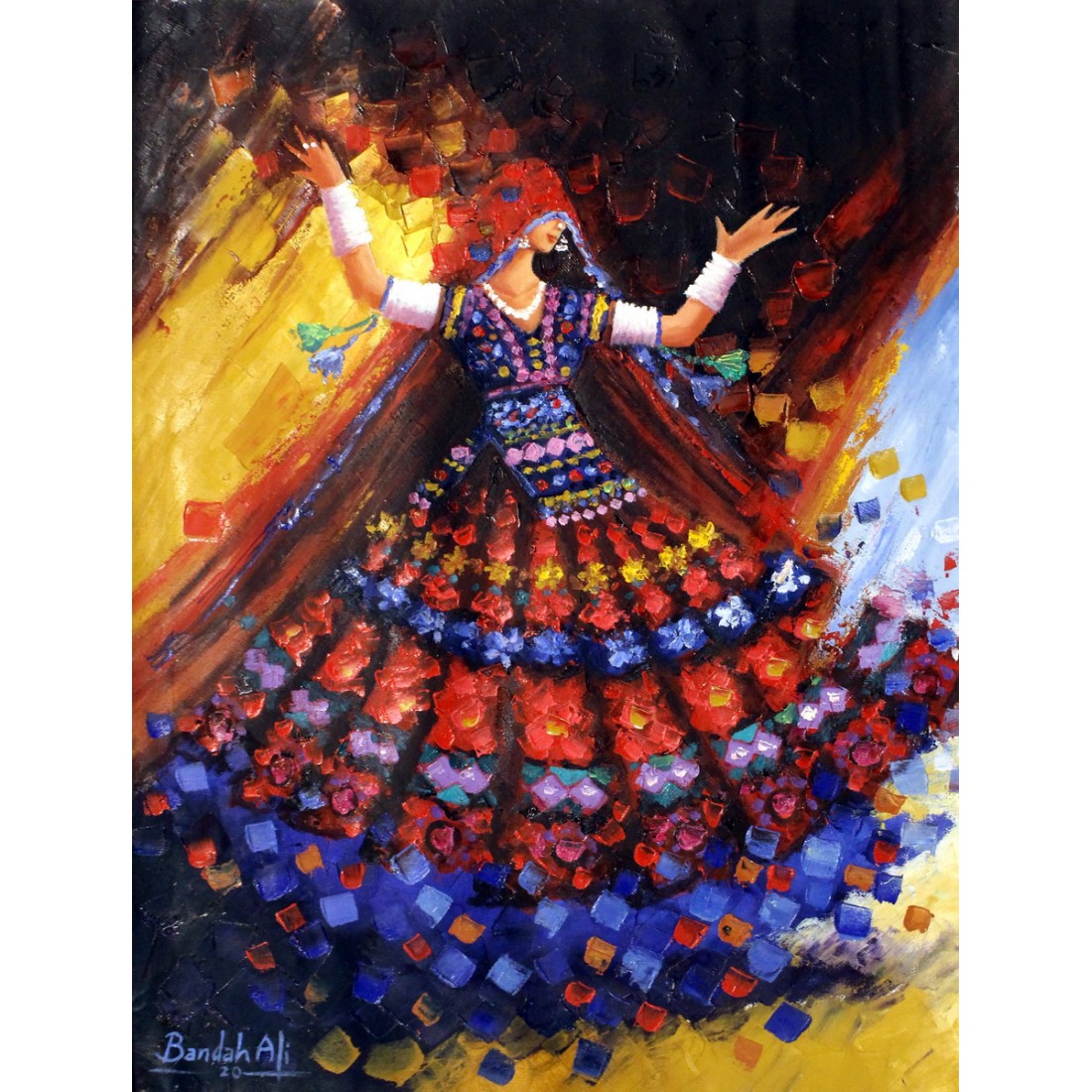 Bandah Ali, 24 x 18 Inch, Acrylic on Canvas, Figurative-Painting, AC-BNA-090