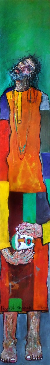 Farrukh Shahab, 8 x 54 Inch, Oil on Board,  Figurative Painting, AC-FS-011