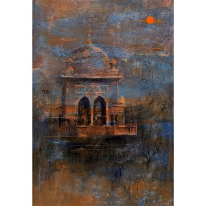 G. N. Qazi, 35 x 21 inch, Mixed Media, Cityscape Painting, AC-GNQ-094 G. N. Qazi, 35 x 21 inch, Mixed Media, Cityscape Painting, AC-GNQ-094