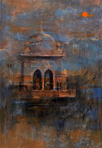 G. N. Qazi, 35 x 21 inch, Mixed Media, Cityscape Painting, AC-GNQ-094 G. N. Qazi, 35 x 21 inch, Mixed Media, Cityscape Painting, AC-GNQ-094