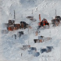 Hamid Alvi, 8 x 8 inch, Oil on Canvas, Cityscape Painting, AC-HA-003