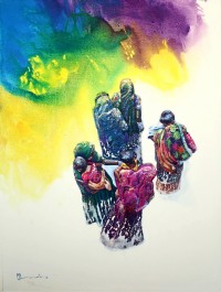 Hussain Chandio, Acrylic on Canvas, 36 x 48 Inch, Figurative Painting-AC-HC-008