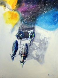 Hussain Chandio, Acrylic on Canvas, 36 x 48 Inch, Horse Painting-AC-HC-013