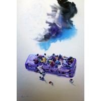 Hussain Chandio, Acrylic on Canvas, 43 x 66 Inch, Figurative Painting-AC-HC-019