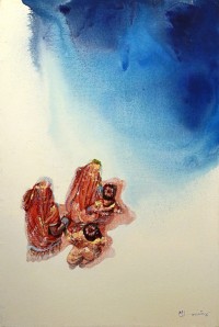 Hussain Chandio, Acrylic on Canvas, 24 x 36 Inch, Figurative Painting-AC-HC-026
