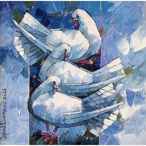 Iqbal Durrani, 18 x 18 Inch, Oil on Canvas, Figurative Painting, AC-IQD-305