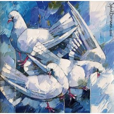 Iqbal Durrani, 18 x 18 Inch, Oil on Canvas, Figurative Painting, AC-IQD-307