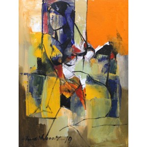 Mashkoor Raza, 12 x 16 Inch, Oil on Canvas, Abstract Painting, AC-MR-286