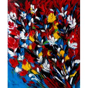 Mazhar Qureshi, 24 x 30 Inch, Oil on Canvas, Abstract Painting, AC-MQ-024
