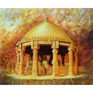 Naish Rafiq,  30 x 36 Inch,  Oil on Canvas, Cityscape  Painting, AC-NHR-001