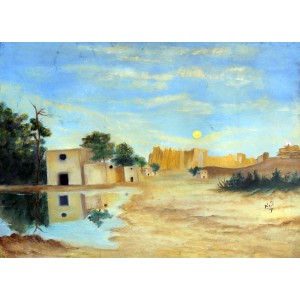 Neili Khan, 20 x 26 Inch, Oil on Paper, Landscape Painting, AC-NIK-001