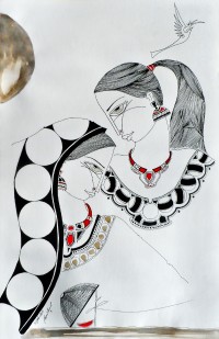Nisar Ahmed,14 x 20 inch, Pen & Ink on Paper, Figurative Painting, AC-NA-032