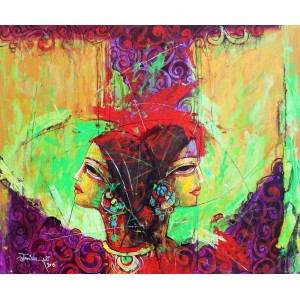 Janisar Ali, 20 x 24 Inch, Acrylics on Canvas, Figurative Painting, AC-JNA-006