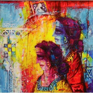 Janisar Ali,18 x 18 Inch, Acrylics on Canvas, Figurative Painting, AC-JNA-014