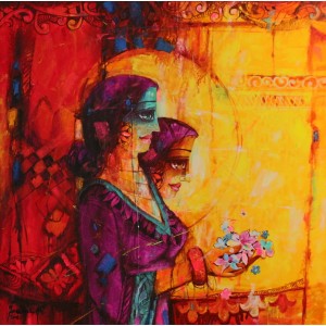 Janisar Ali, 24 x 24 Inch,  Acrylics on Canvas, Figurative Painting, AC-JNA-017
