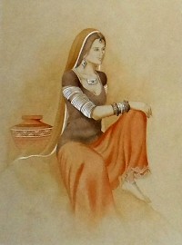 S. A. Noory,  8 x 10 inch, Water Color on Paper,  Figurative Painting, AC-SAN-002