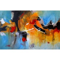 S. M. Naqvi,  20 x 30 Inch, Acrylic on Canvas,  Abstract Painting, AC-SMN-013