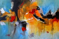 S. M. Naqvi,  20 x 30 Inch, Acrylic on Canvas,  Abstract Painting, AC-SMN-013