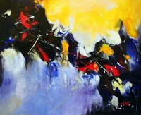 S. M. Naqvi, 30 x 36 Inch, Acrylic on Canvas, Abstract Painting, AC-SMN-011