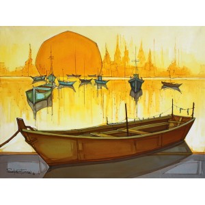 Salman Farooqi, Acrylic on Canvas, 36 x 48 Inch, Seascape Painting, AC-SF-036