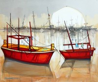 Salman Farooqi, Acrylic on Canvas, 30 x 36 Inch, Seascape Painting, AC-SF-042