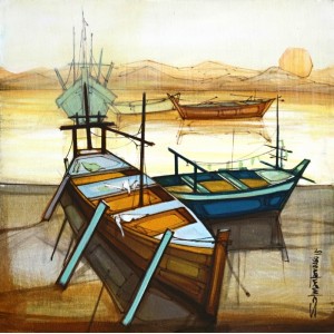Salman Farooqi, Acrylic on Canvas, 20 x 20 Inch, Seascape Painting, AC-SF-048