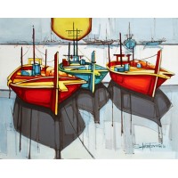 Salman Farooqi, Acrylic on Canvas, 24 x 30 Inch, Seascape Painting, AC-SF-056