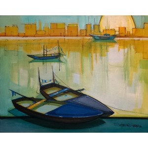 Salman Farooqi, Acrylic on Canvas, 16 x 20 Inch, Seascape Painting, AC-SF-058