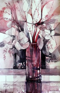 Sarfraz Musawir, Watercolor on Paper, 11x15 Inch, Floral Painting, AC-SAR-067