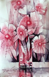 Sarfraz Musawir, Watercolor on Paper, 11x15 Inch, Floral Painting, AC-SAR-068